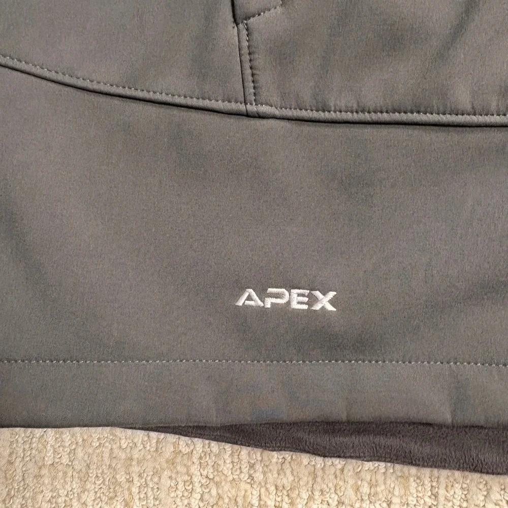 The North Face Apex Mens Soft shell Vest Gray‎ Black Full Zip Lined Outdoor L